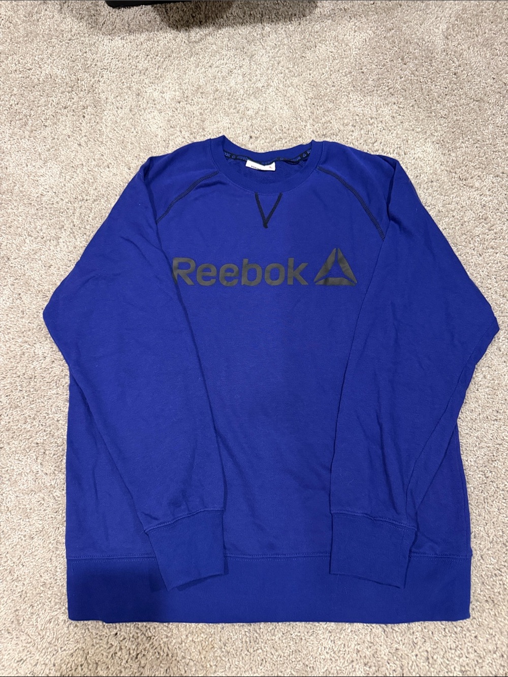 Reebok Men's Cobalt Blue Logo Crewneck Sweatshirt
